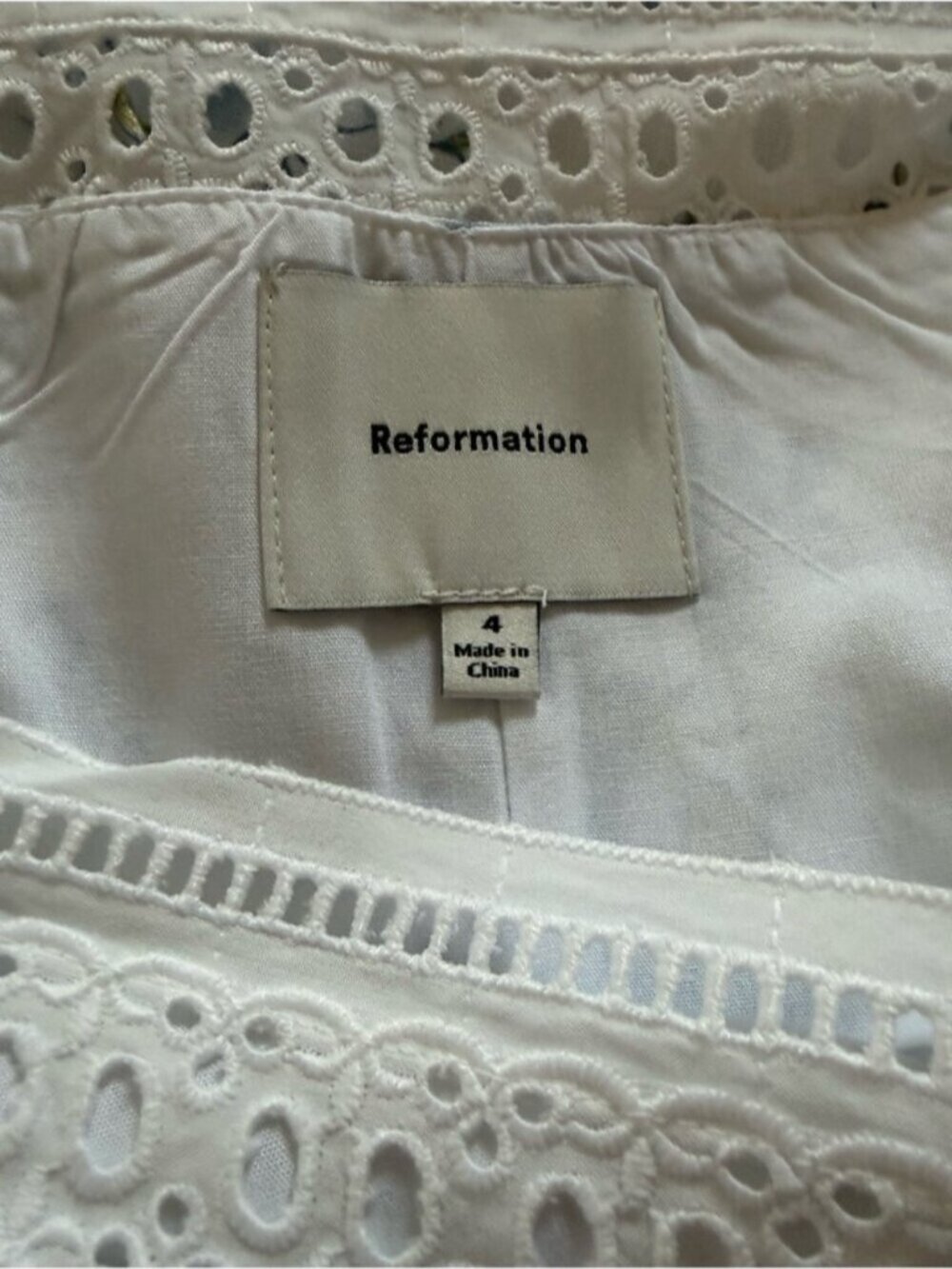 NEW Reformation Pomona Linen Lace Trim Midi Dress Nostalgia Floral | US 4 UK 8 - Picture 12 of 12